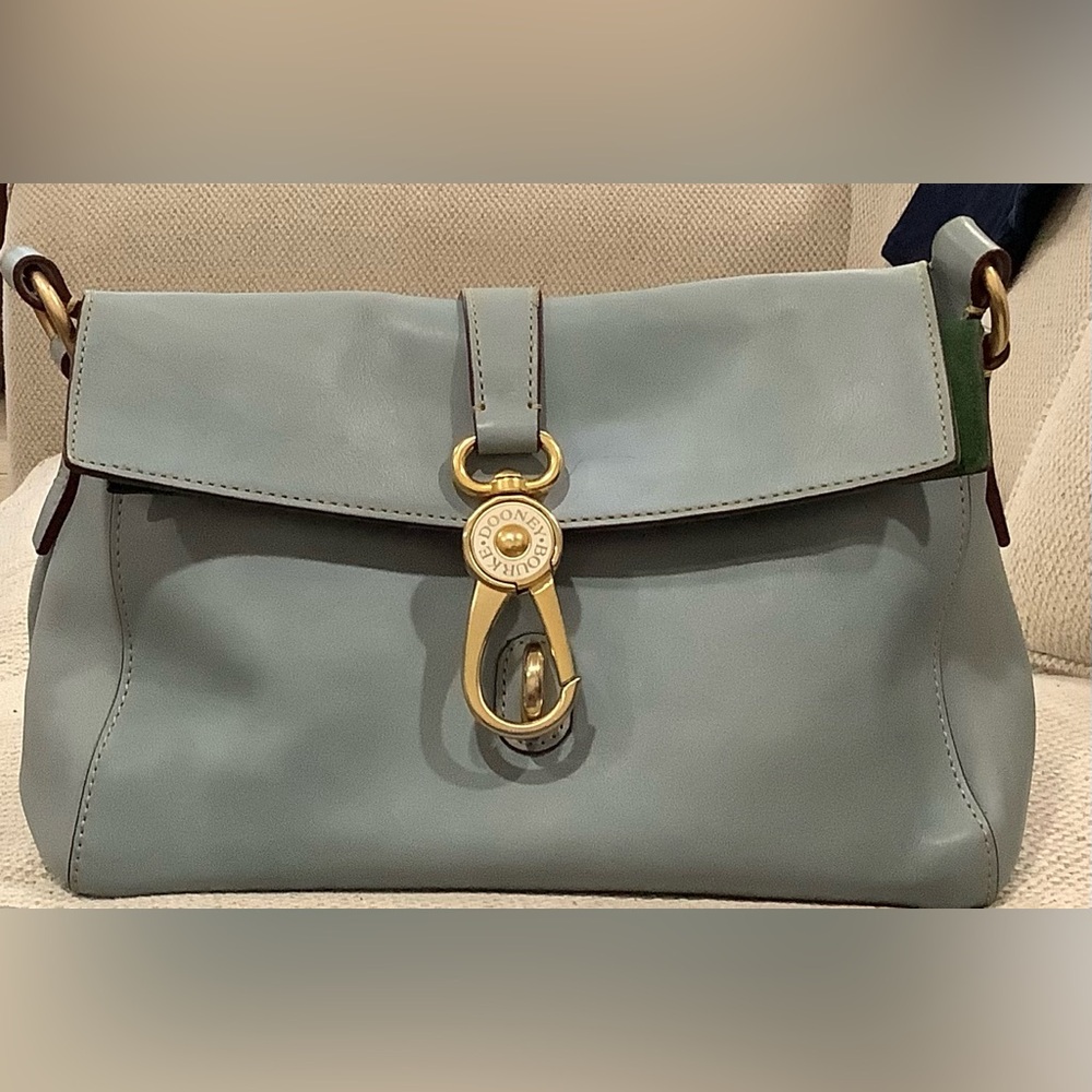 Dooney & Bourke Florentine Leather Libby Dusty Blue Shoulder Bag - Picture 5 of 15